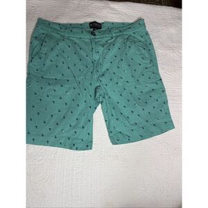 Knickerbocker Flex Shorts Men's Size 36 Toucan Teal With Navy sailboats